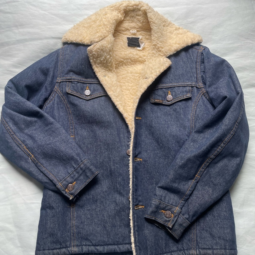 Denim Jacket with Faux Shearling Lining